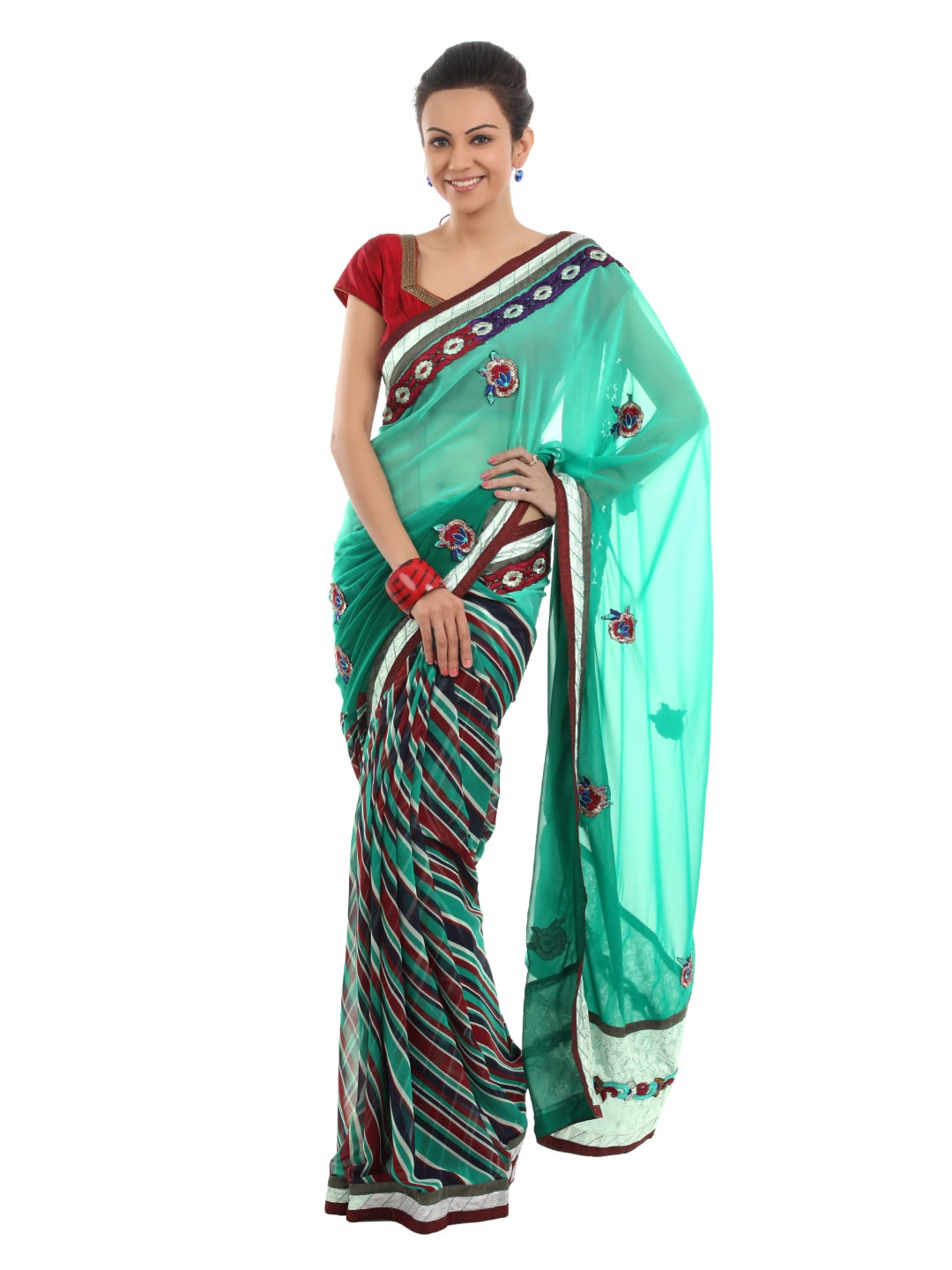 FNF Green Sari