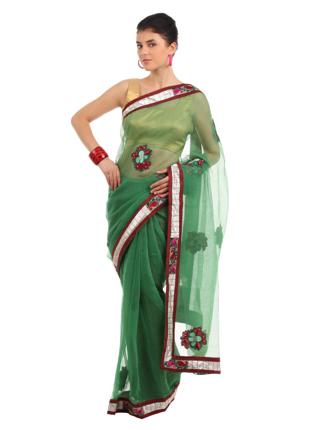 FNF Green Sari