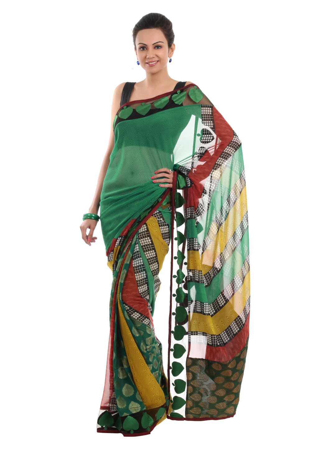FNF Printed Multi Coloured Sari