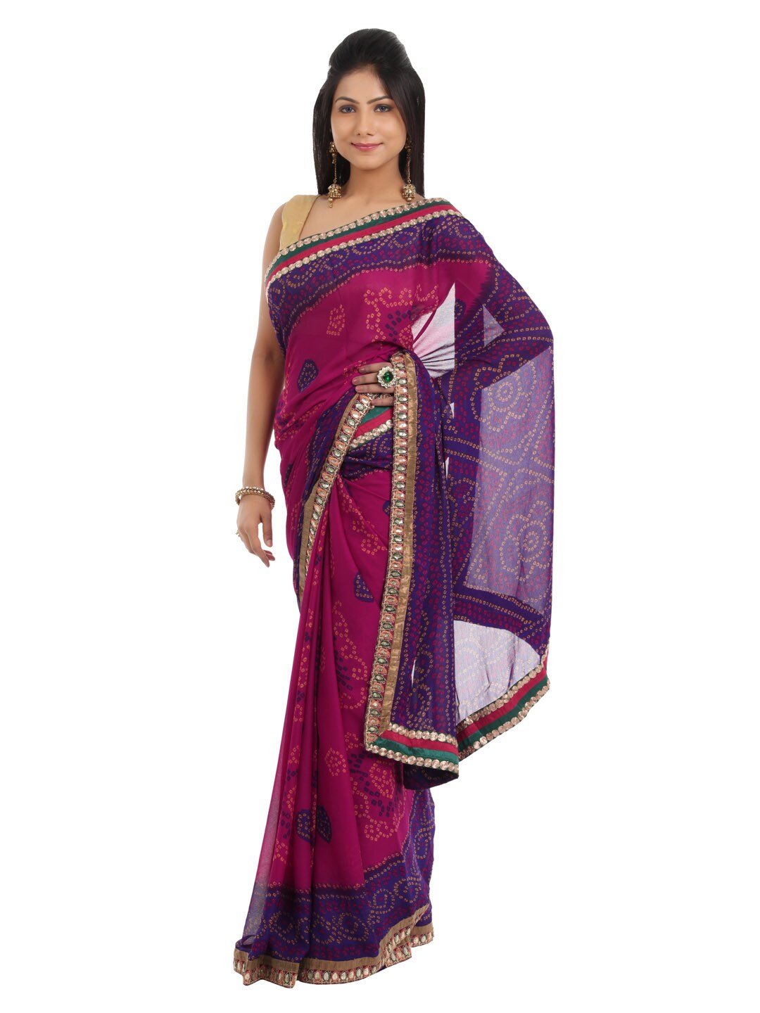 FNF Blue Printed Sari