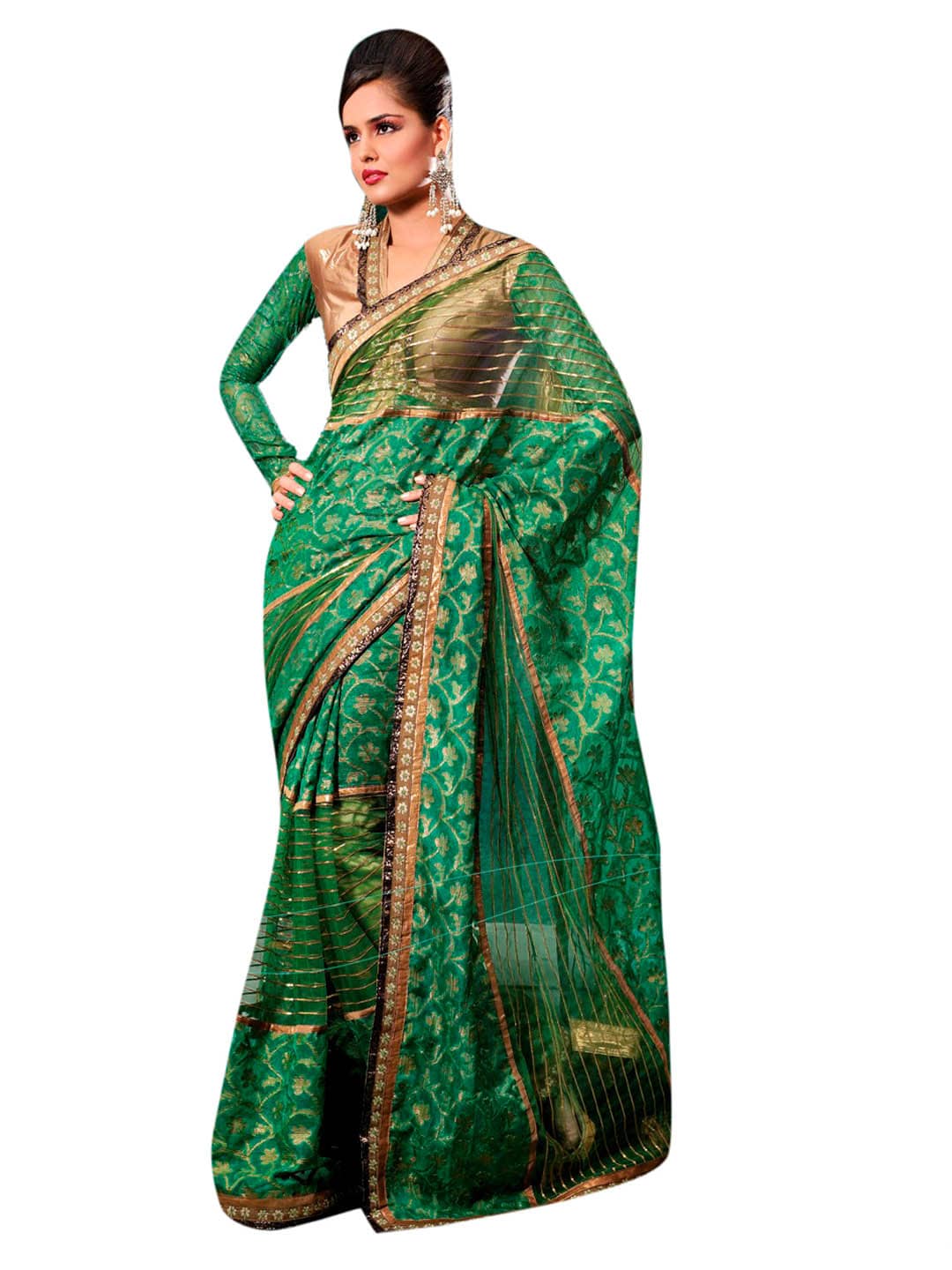 FNF Green Sari