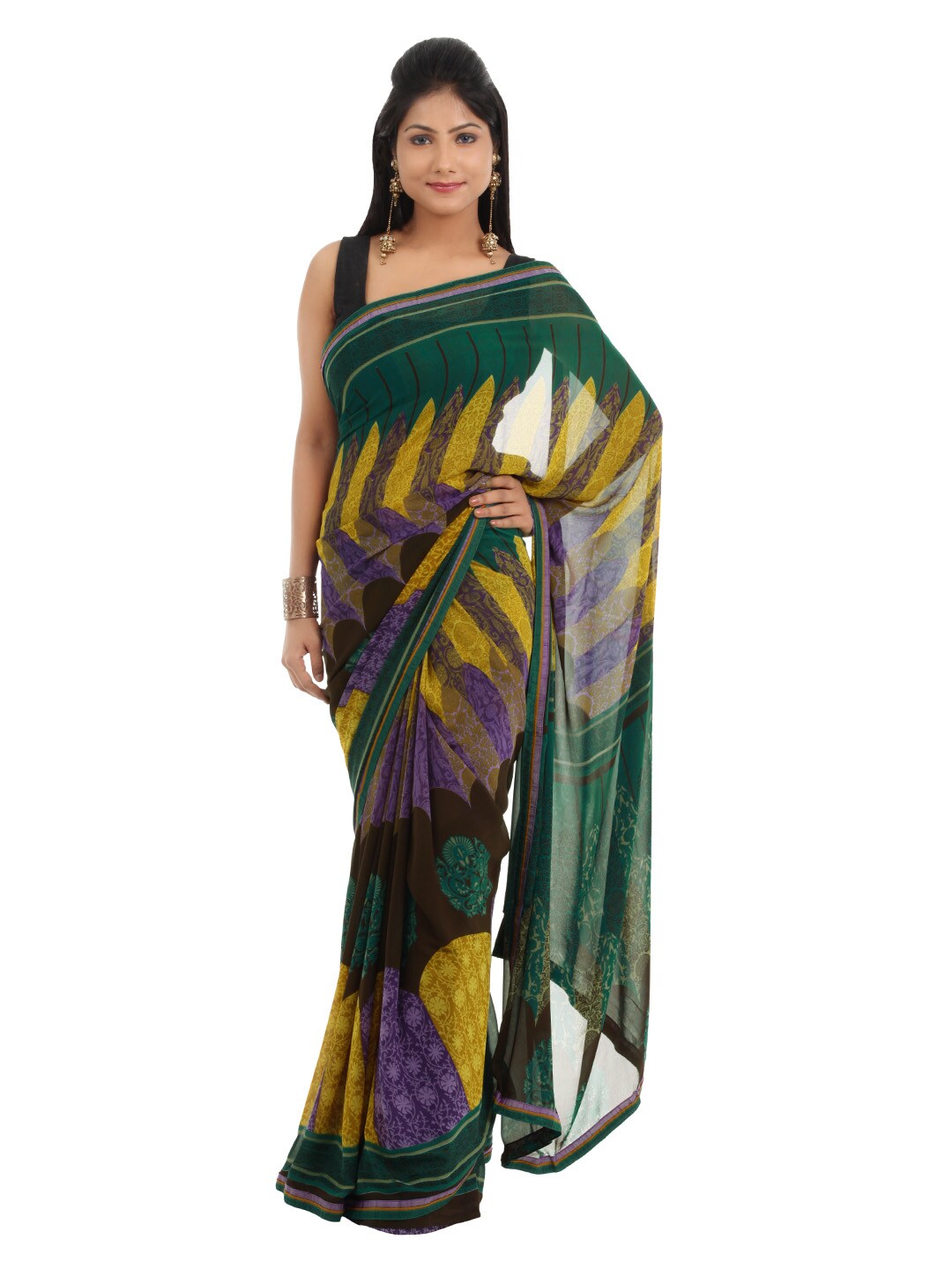 FNF Multi Coloured Printed Sari