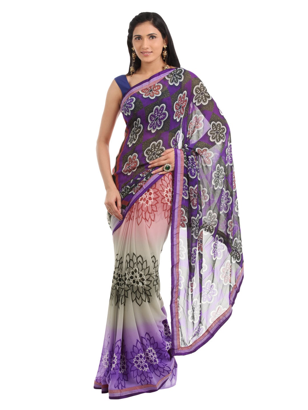 FNF Multi Coloured Printed Sari