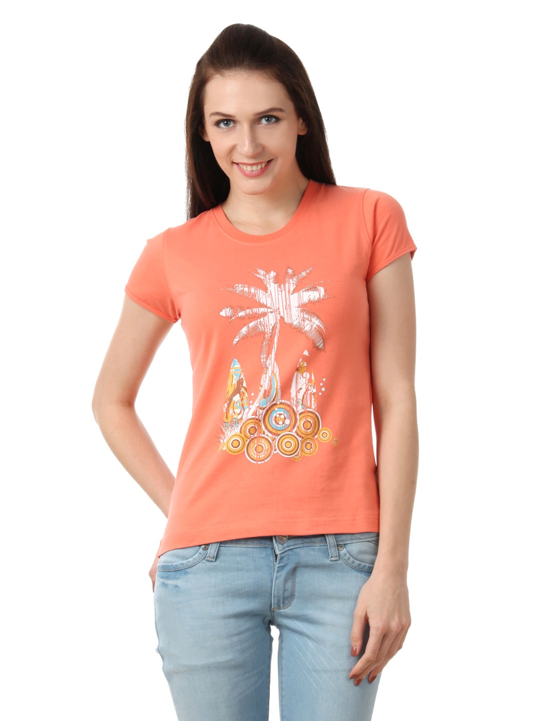 Myntra Women Orange T-shirt