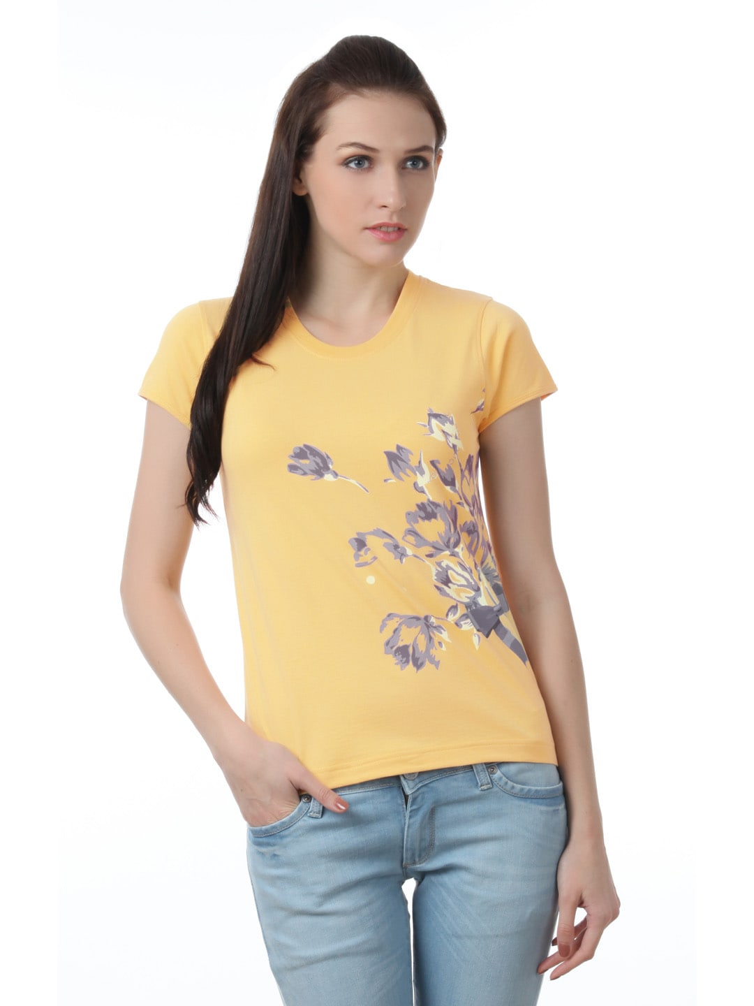 Myntra Women Yellow T-shirt