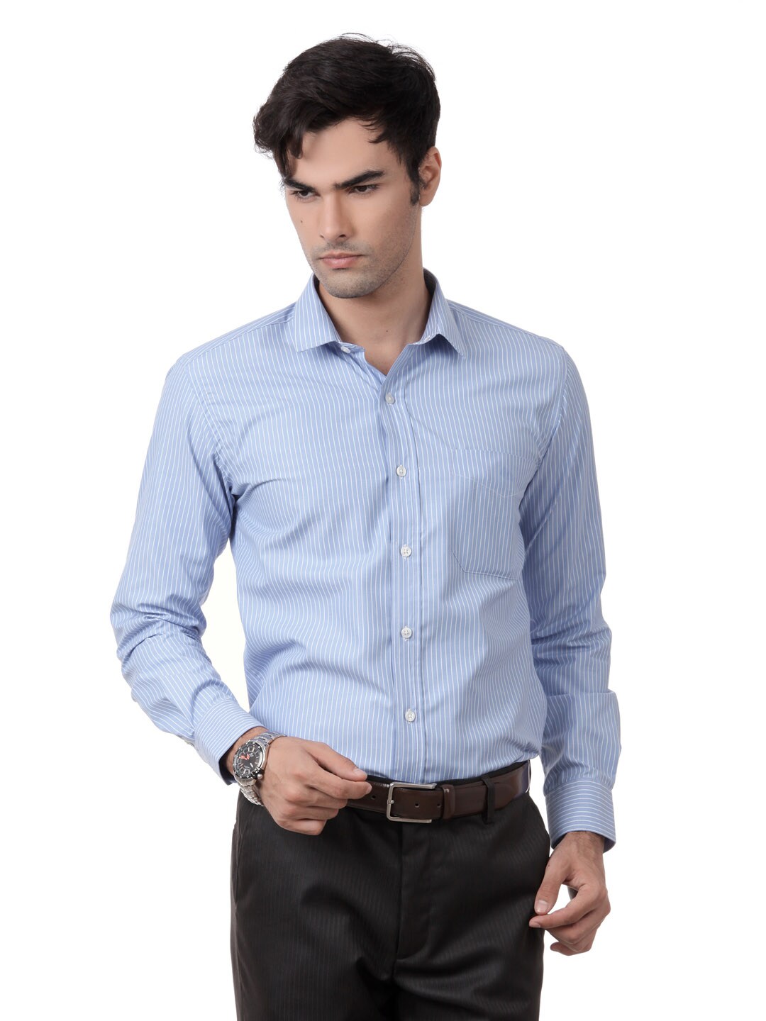 Mark Taylor Men Blue Shirt