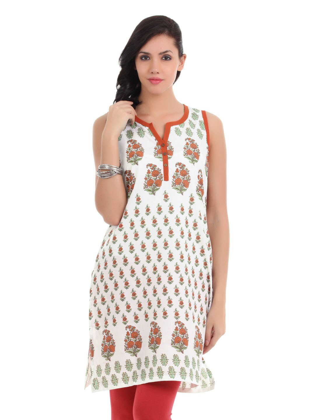 Aurelia Women White Printed Kurta