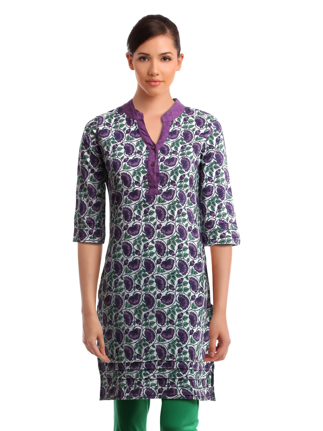 Alma Women White Printed Kurta