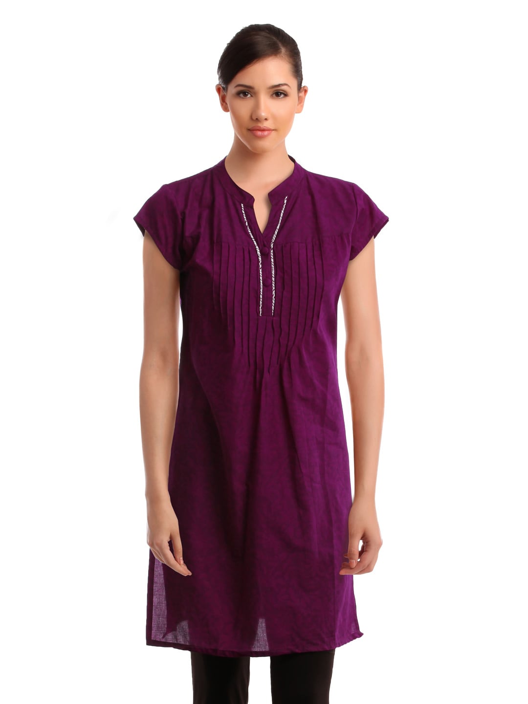 Alma Women Purple Printed Kurta