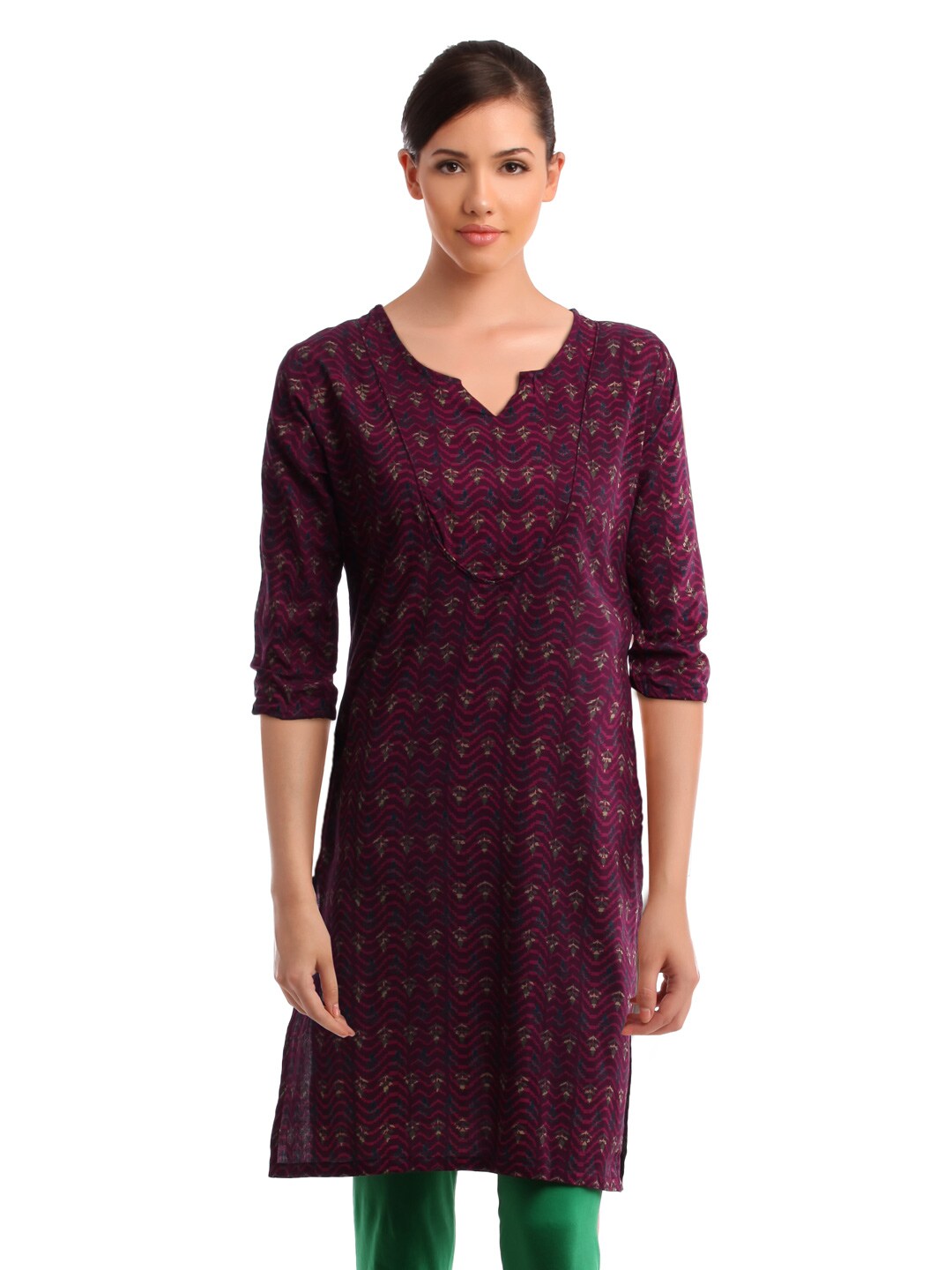 Alma Women Maroon Printed Kurta