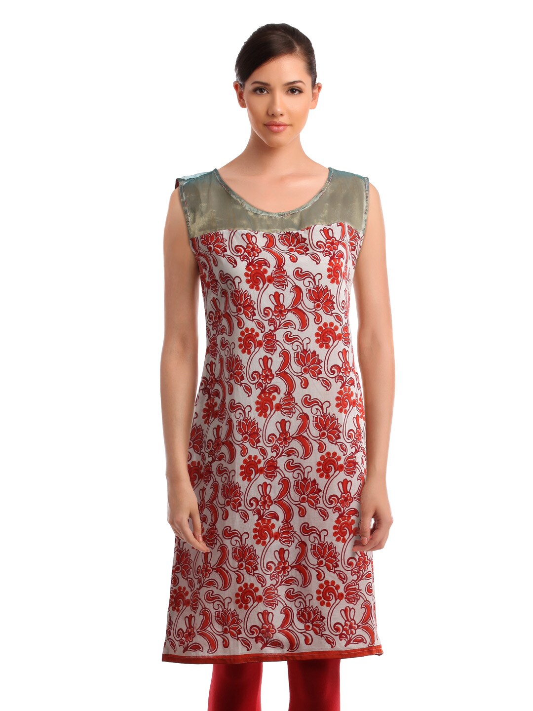 Alma Women Red Printed Kurta