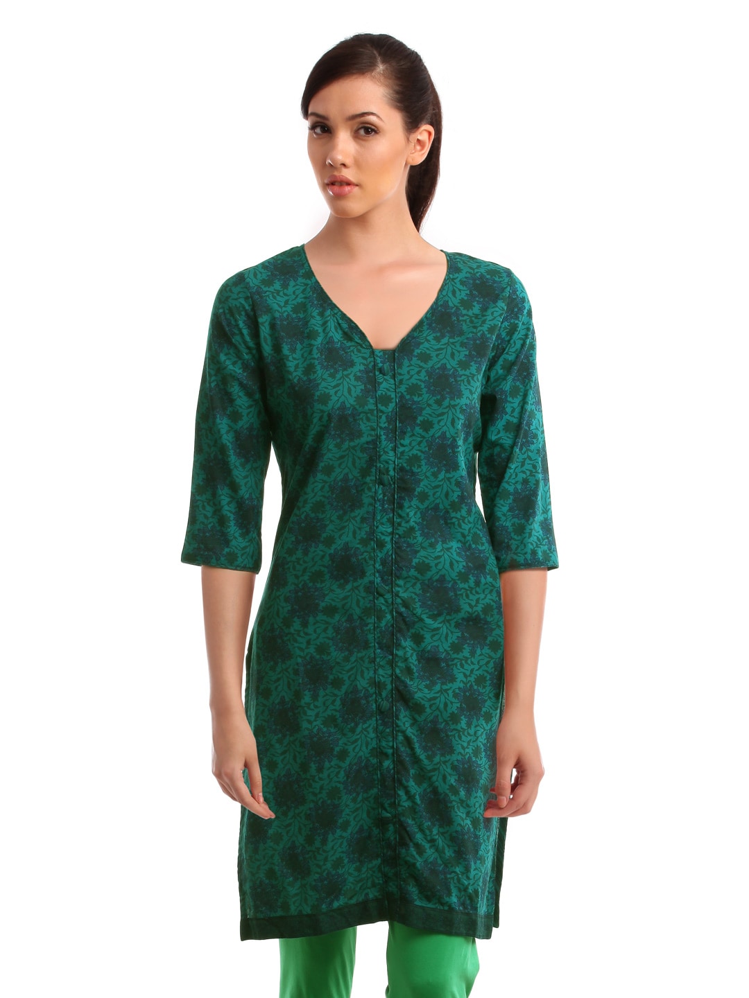 Alma Women Green Kurta