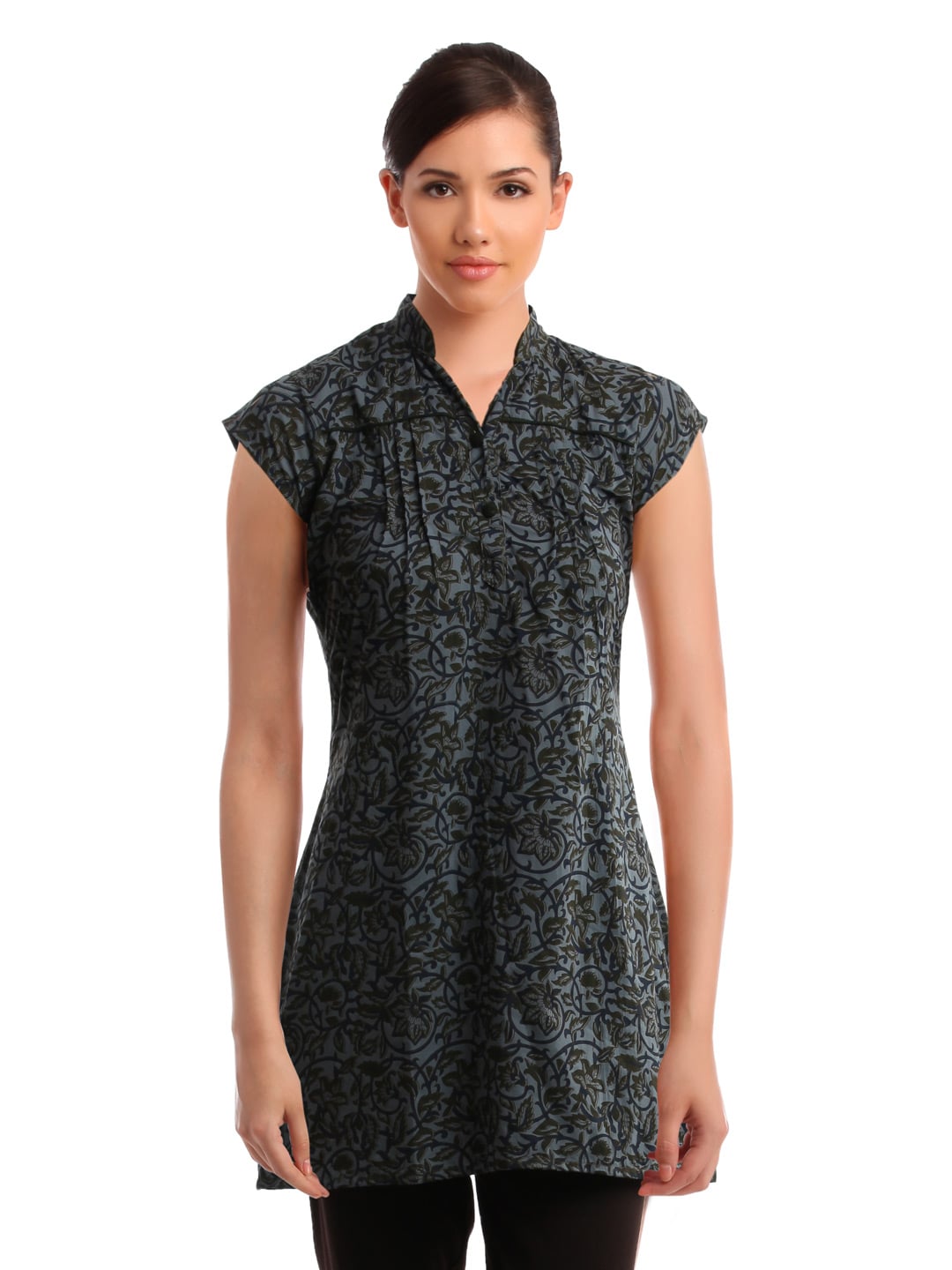 Alma Women Blue Printed Kurta