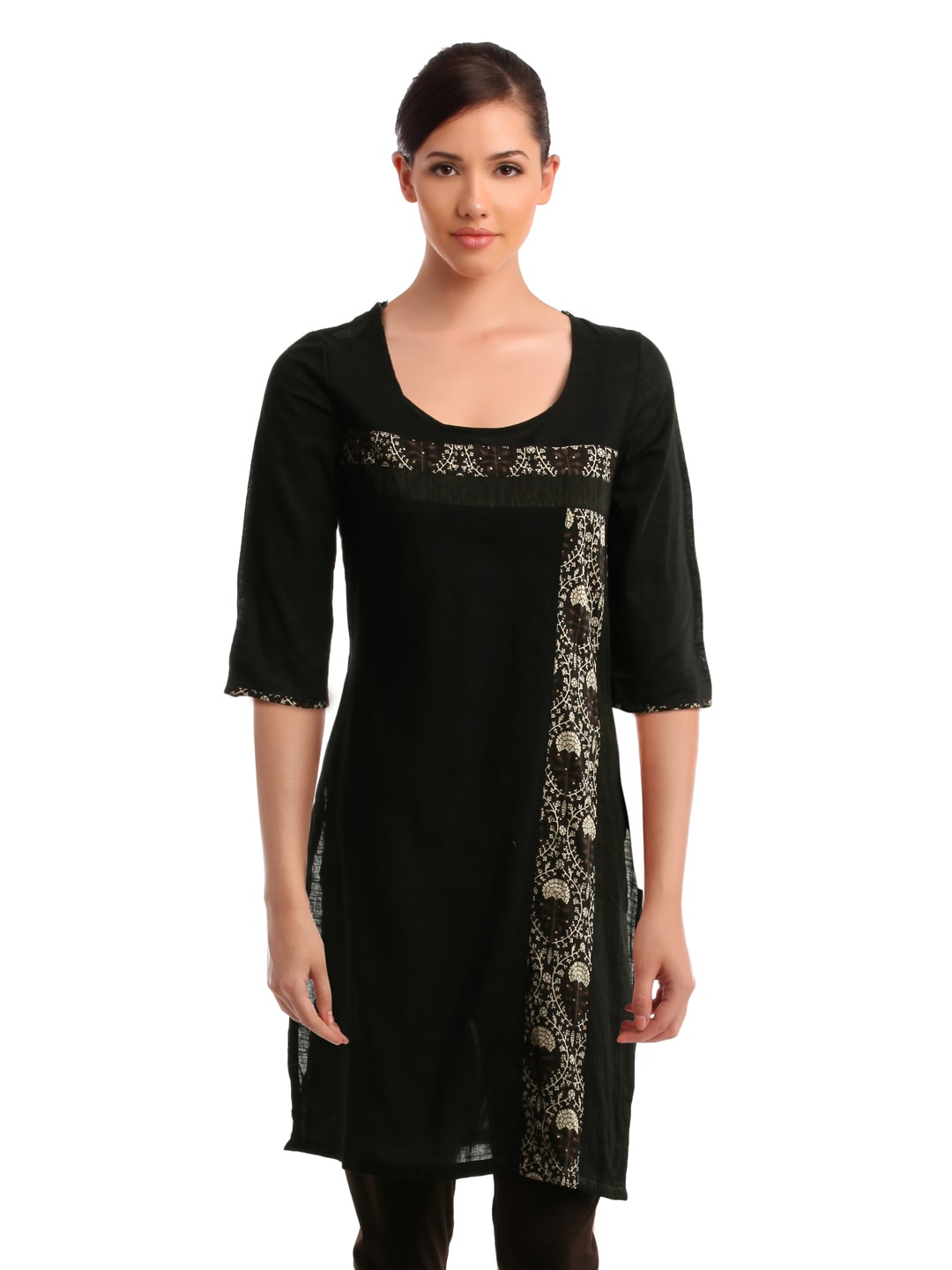 Alma Women Black Kurta