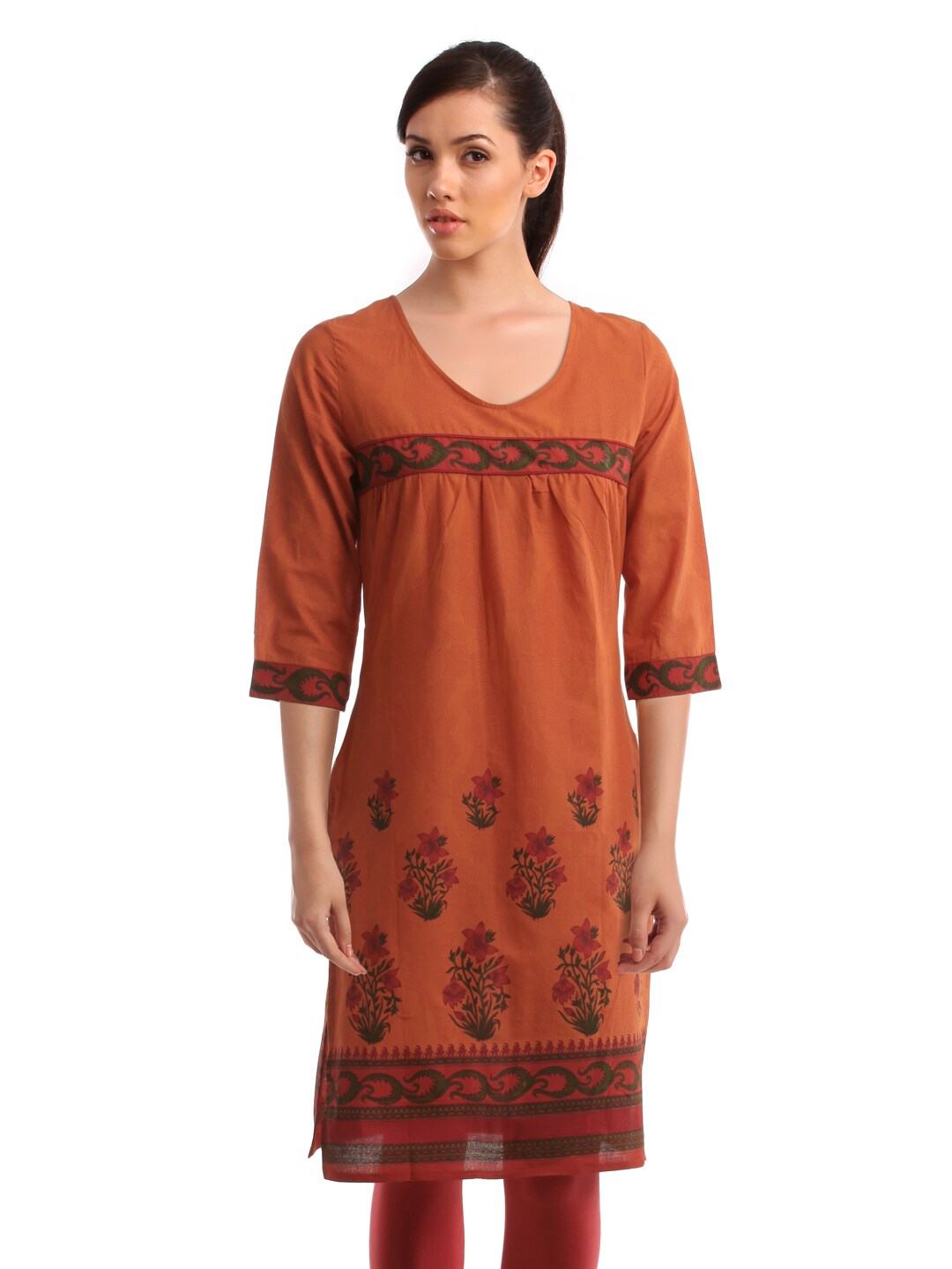 Alma Women Orange Kurta