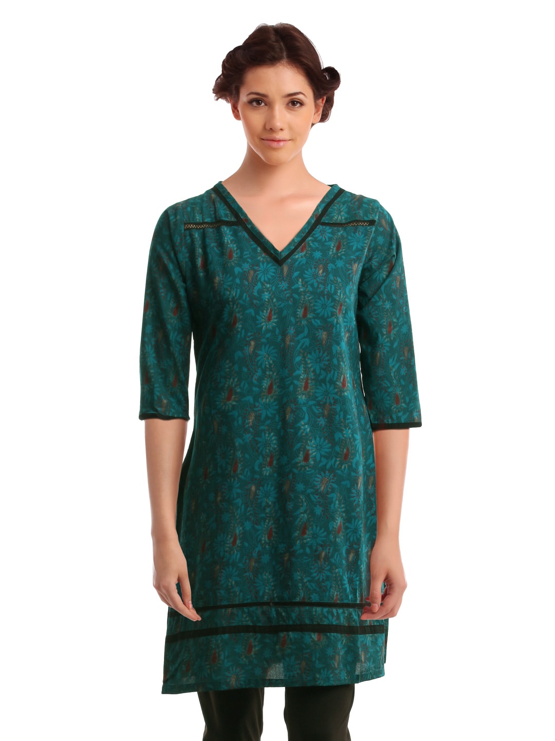 Alma Women Teal Kurta