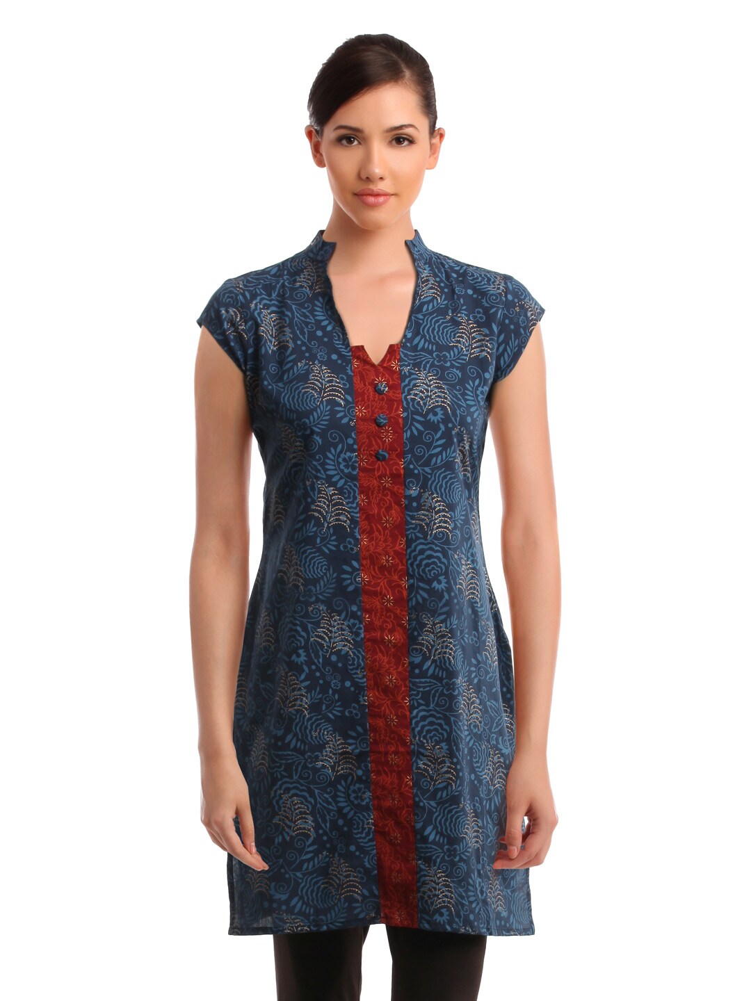 Alma Women Blue Printed Kurta