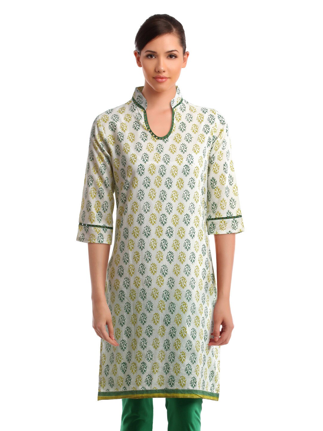 Alma Women White Printed Kurta