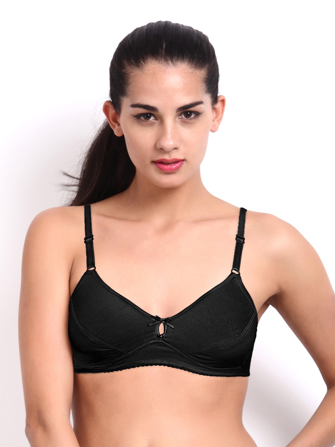 Amante Black Full-Coverage Bra BFOM12