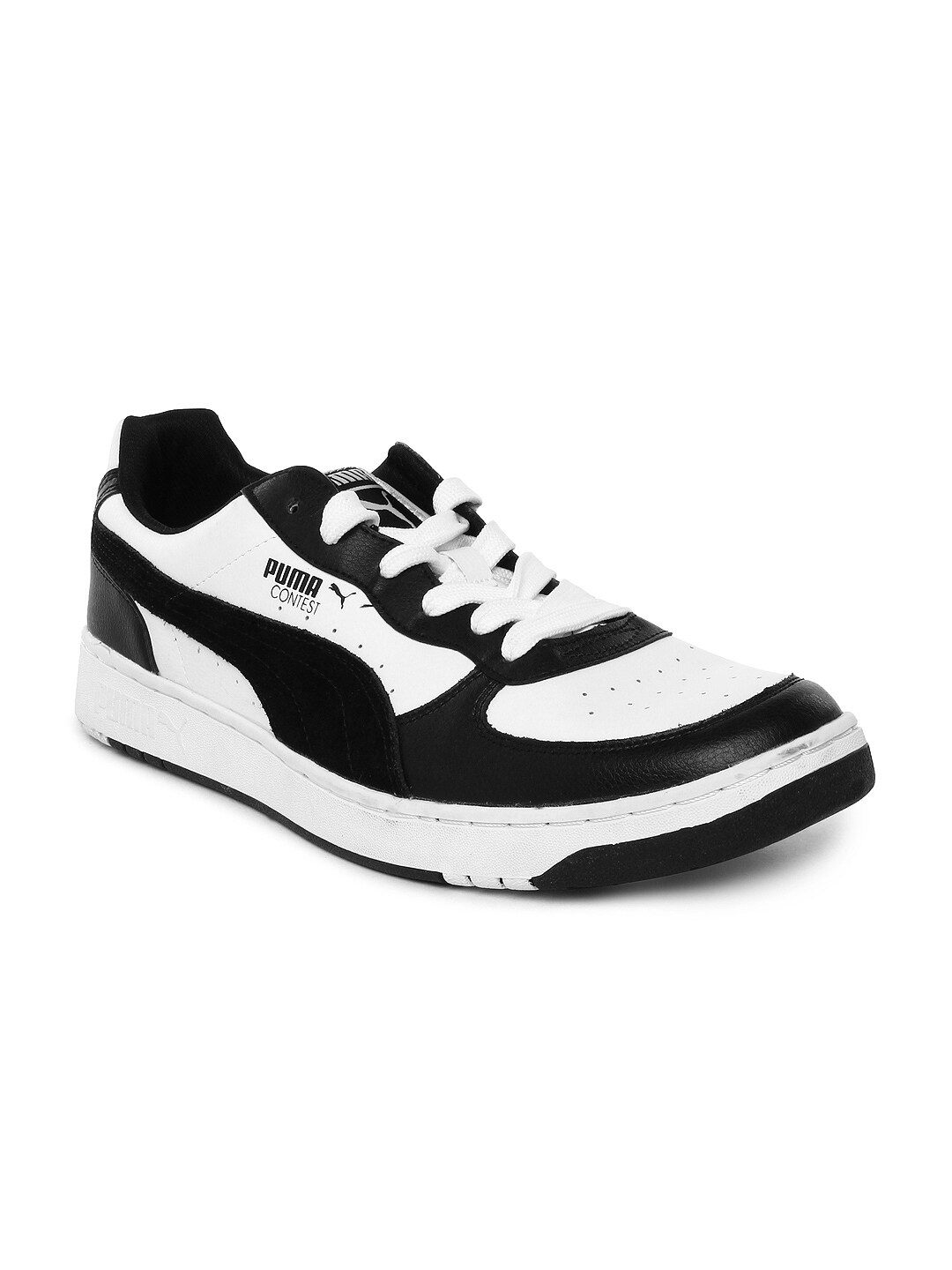 Puma Men White & Black Contest Lo Casual Shoes