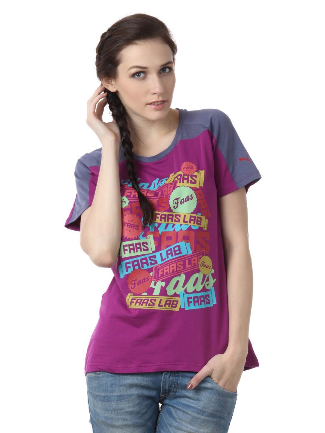 Puma Women Magenta T-shirt