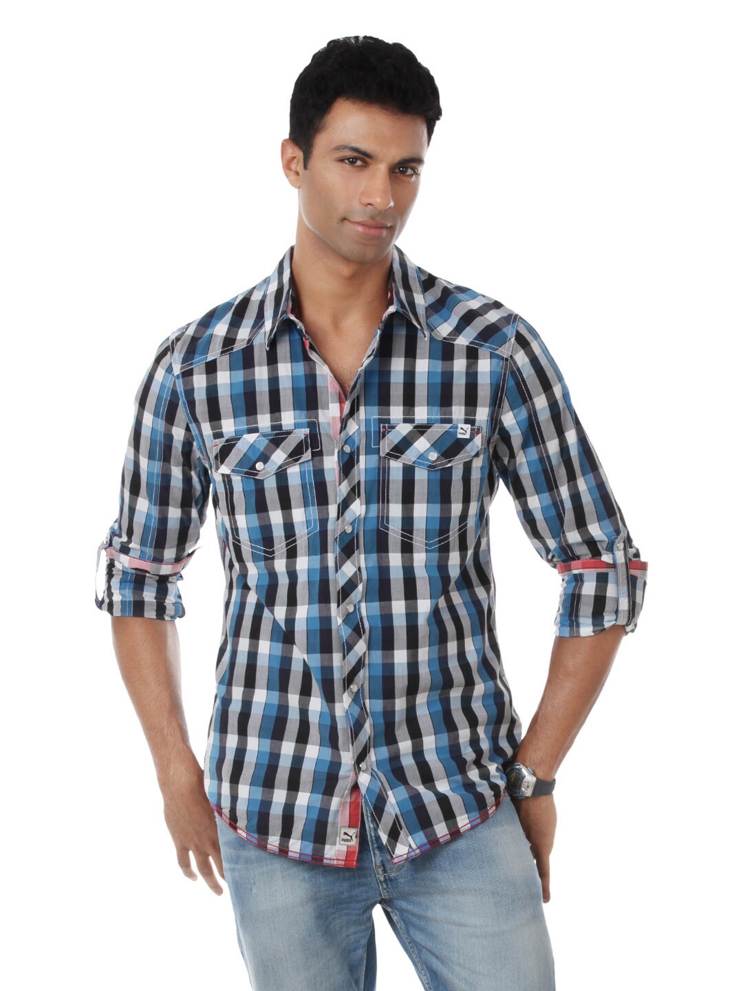 Puma Men Navy Blue Shirt