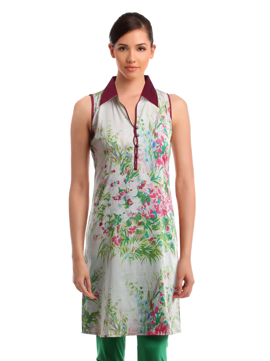 Ayaany Women White Printed Kurta