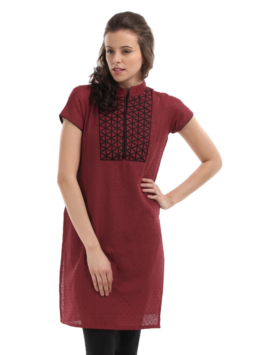 Folklore Women Maroon Kurta