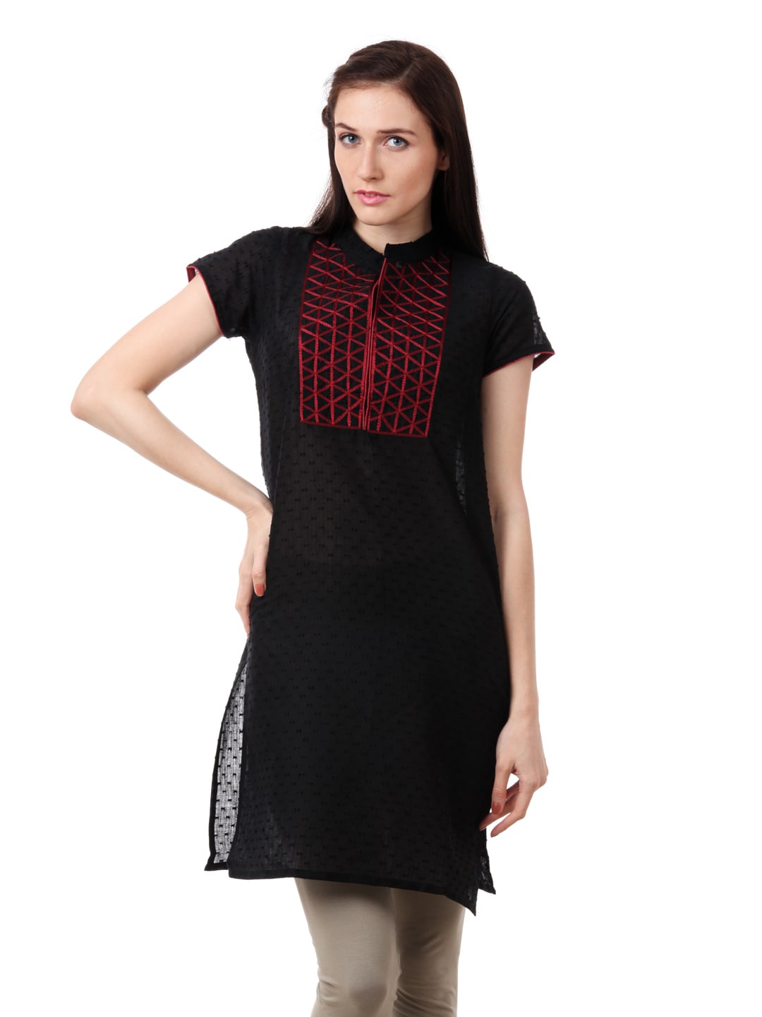 Folklore Women Black Kurta