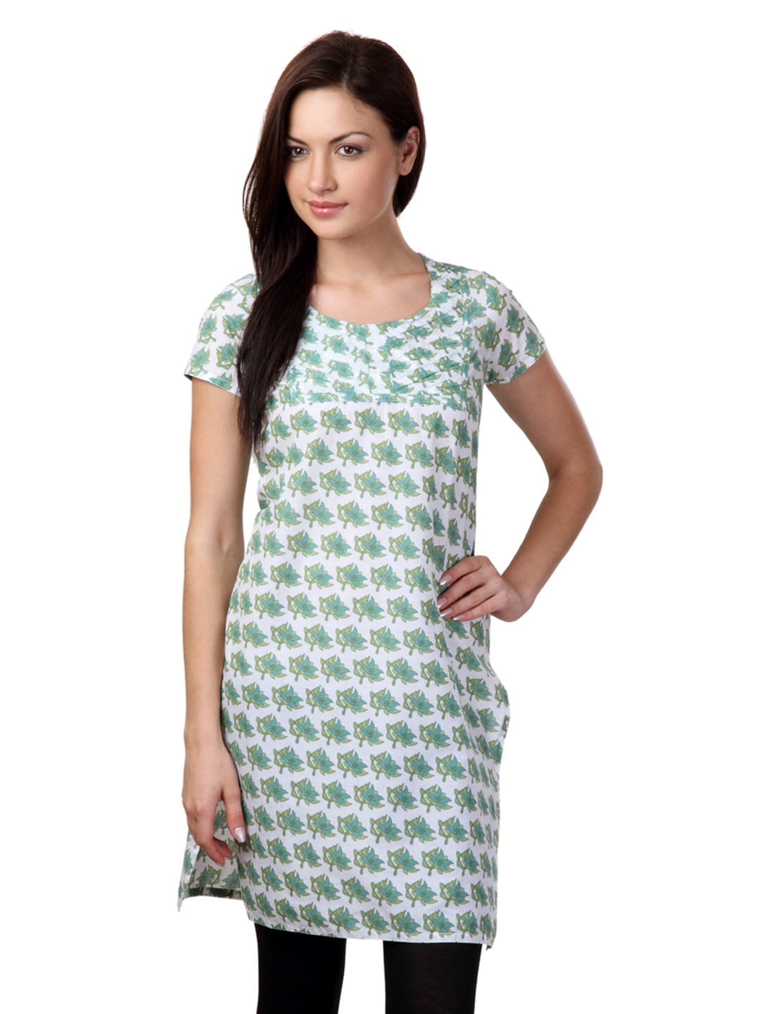 Vishudh Women White Printed Kurta