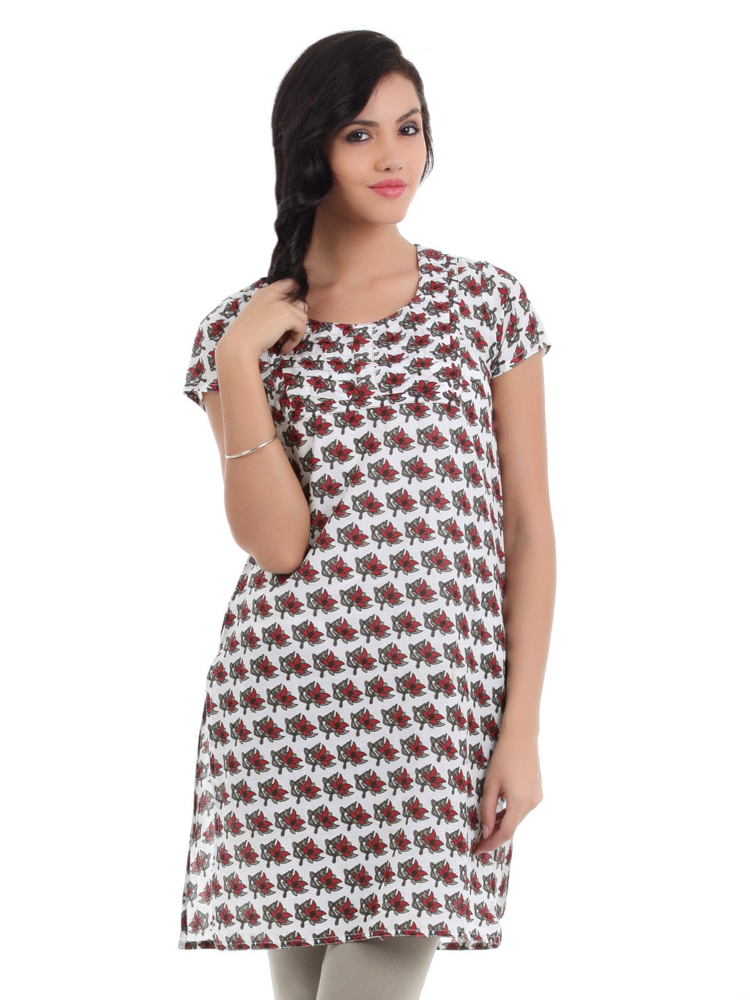 Vishudh Women Printed White Kurta