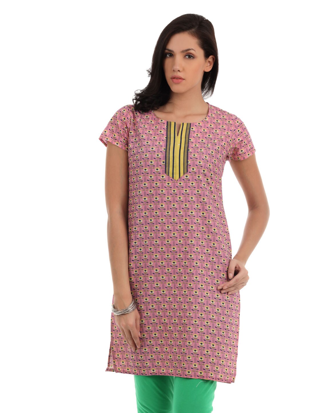 Vishudh Women Pink Printed Kurta