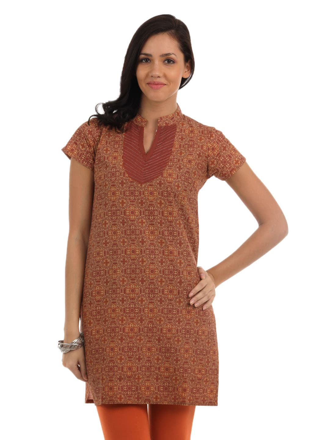 Vishudh Women Brown Printed Kurta