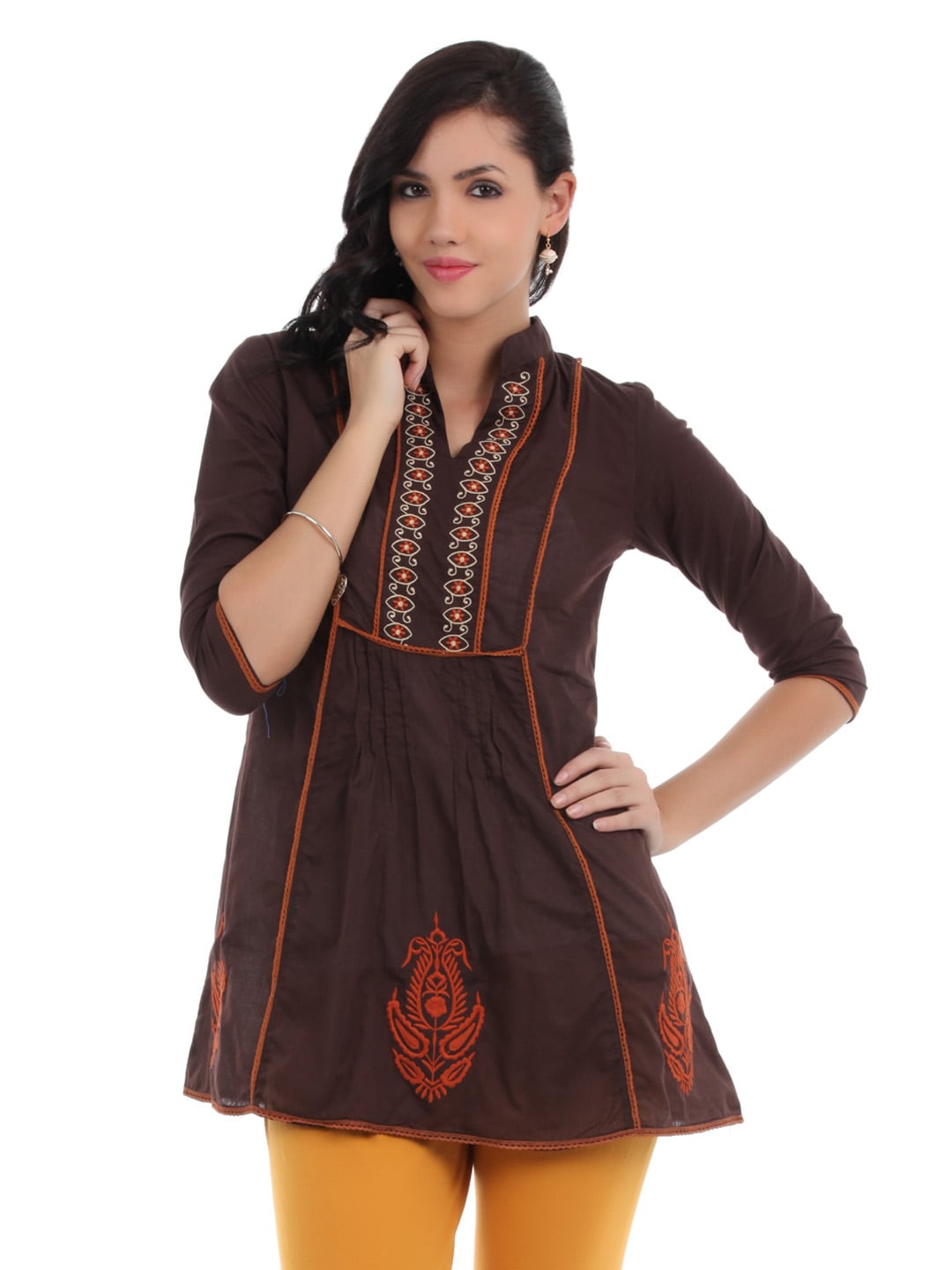 Mumbai Slang Women Brown Kurti