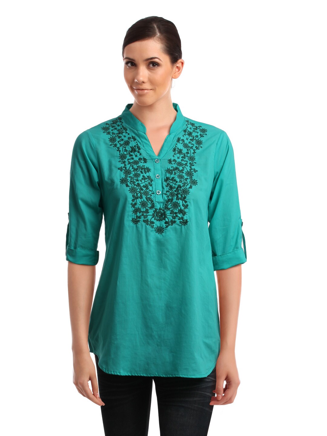 Mumbai Slang Women Teal Kurti