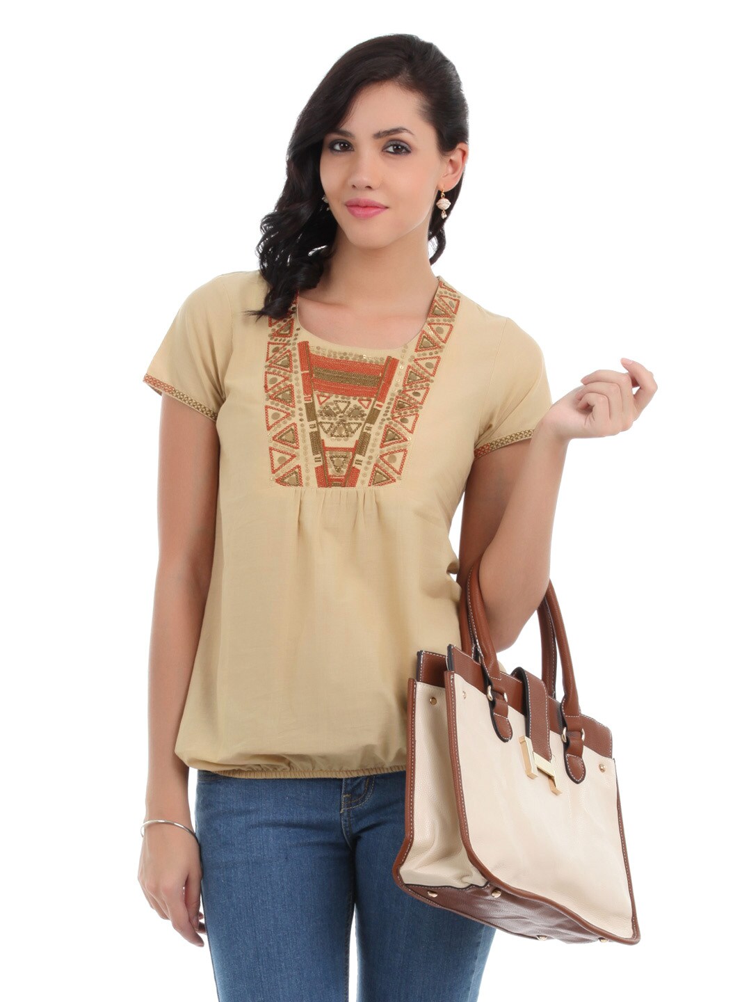 Mumbai Slang Women Beige Top