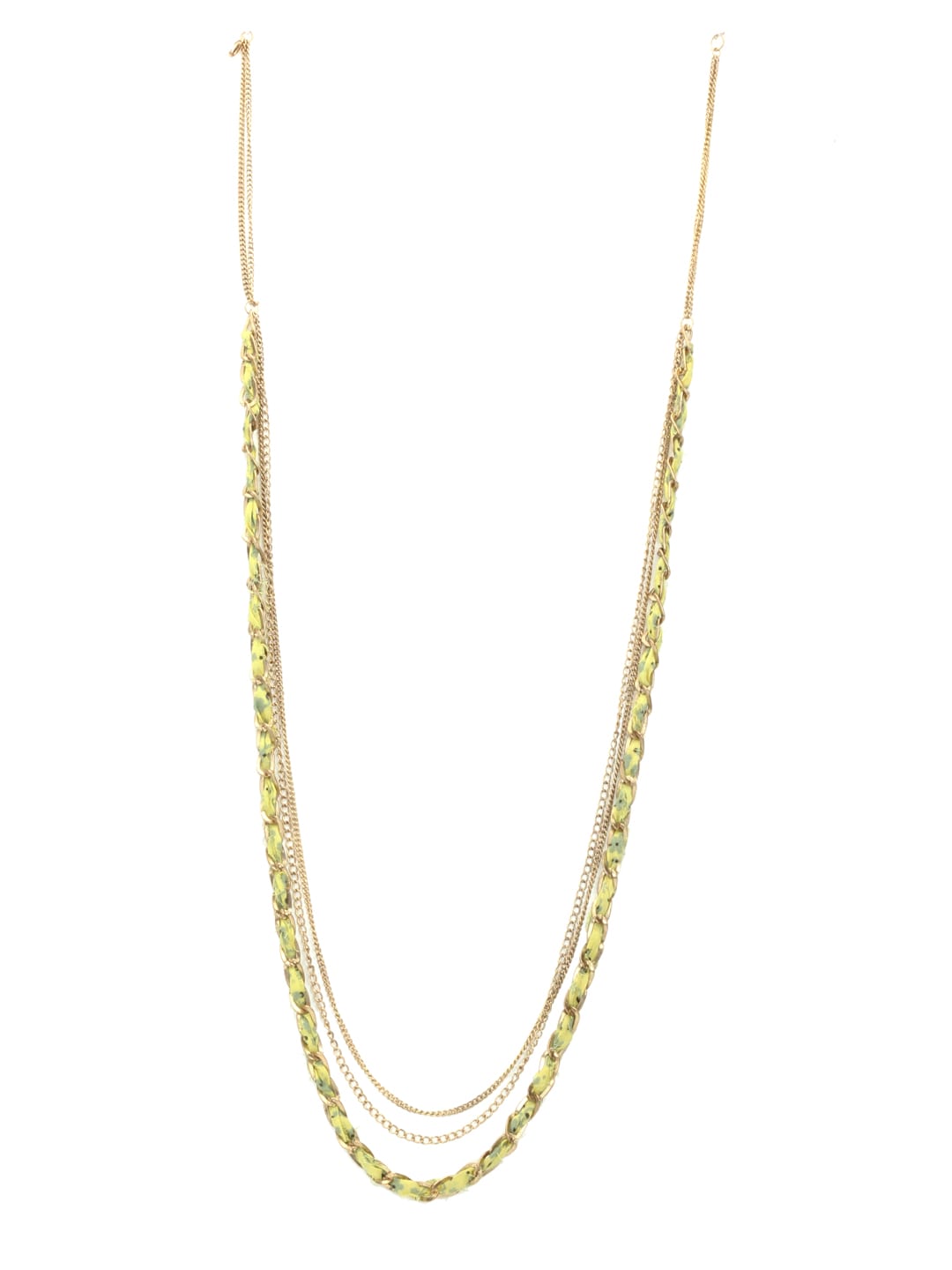 Femella Printed Fabric and Chain Necklace