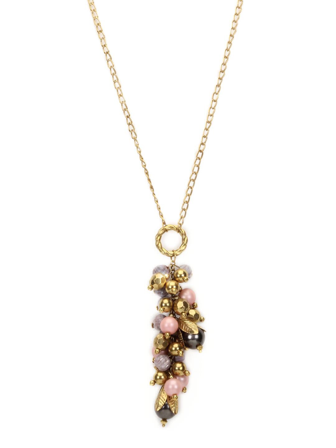Femella Heavy Beads Gold & Pink Necklace