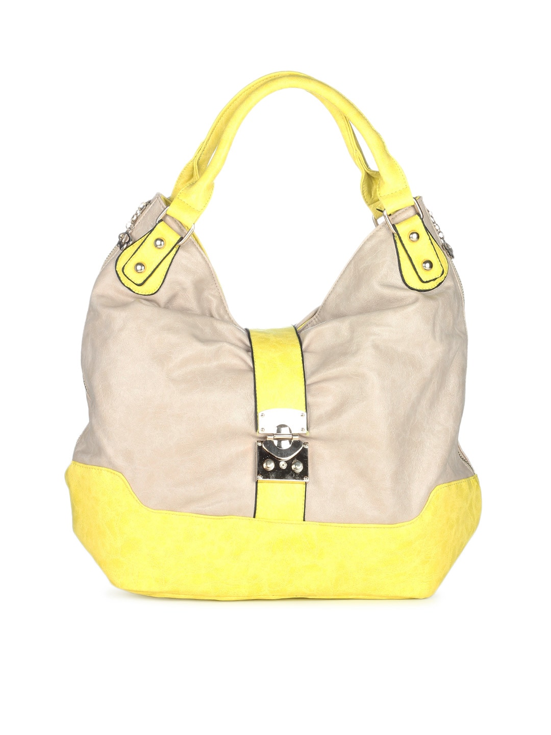 Kiara Women Beige & Yellow Handbag