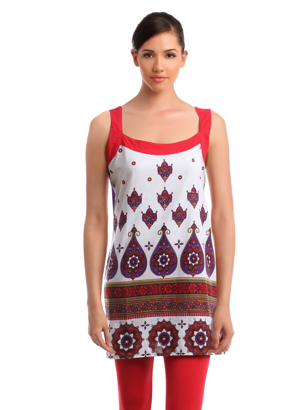 Global Desi Women Purple & White Tunic