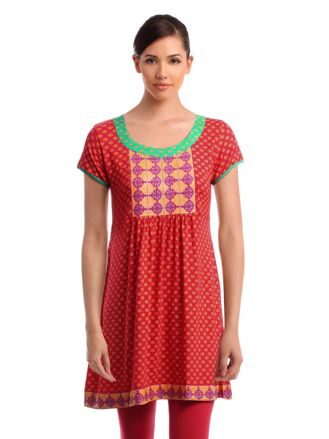 Global Desi Women Red Printed Tunic