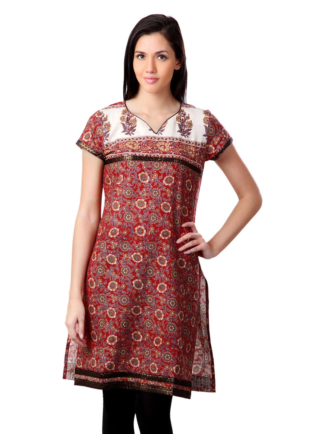 Sushilas Women Printed Red Kurta