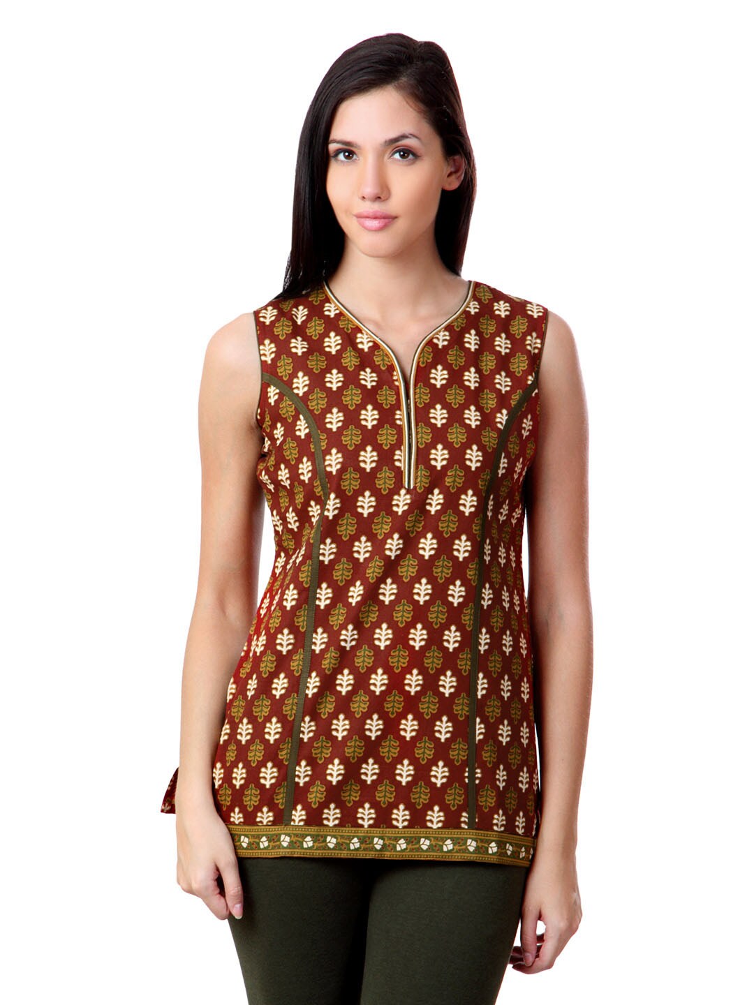 Sushilas Women Printed Maroon Kurta