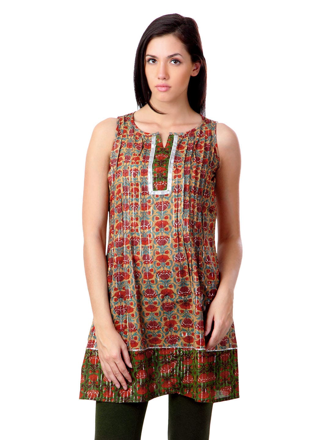 Sushilas Women Printed Brown Kurta