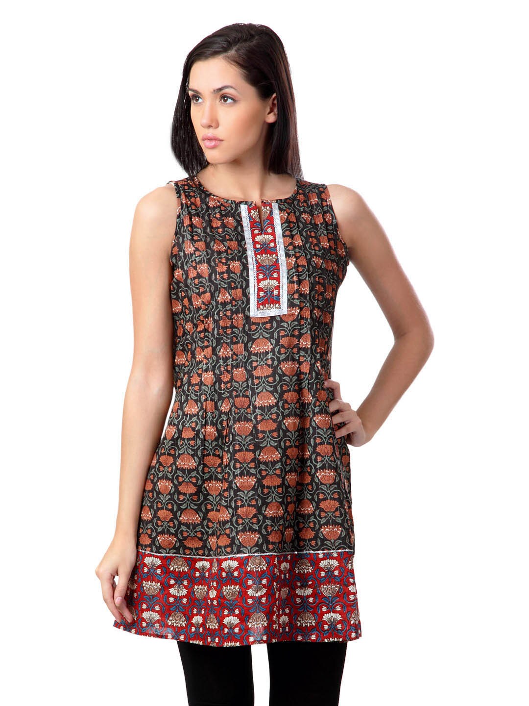 Sushilas Women Printed Black Kurta