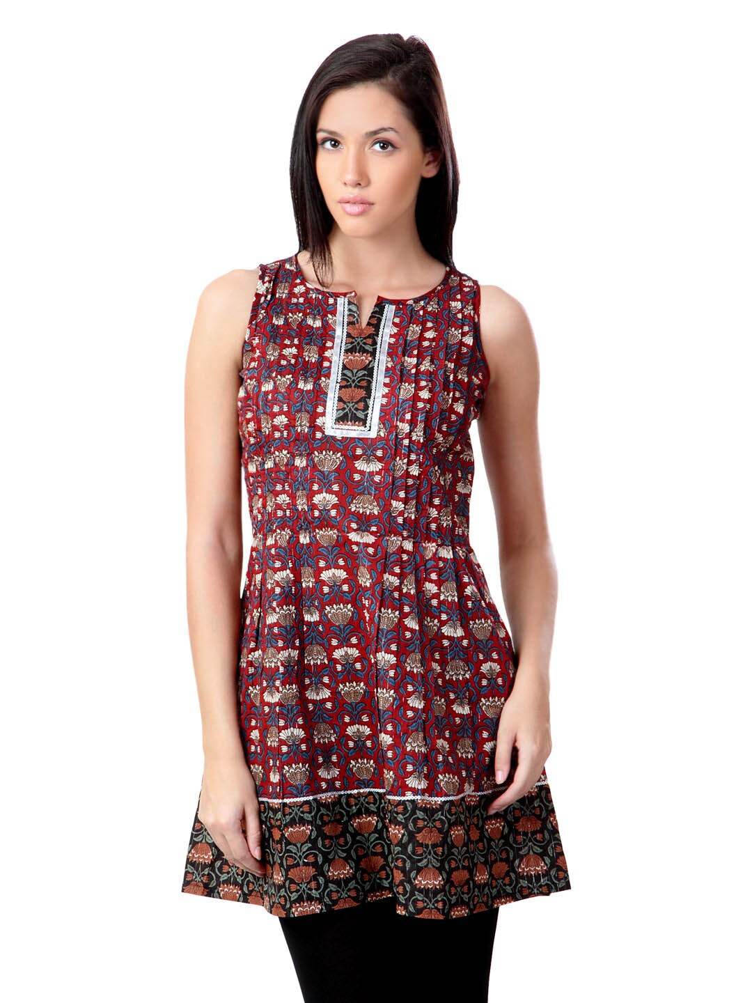 Sushilas Women Printed Red Kurta