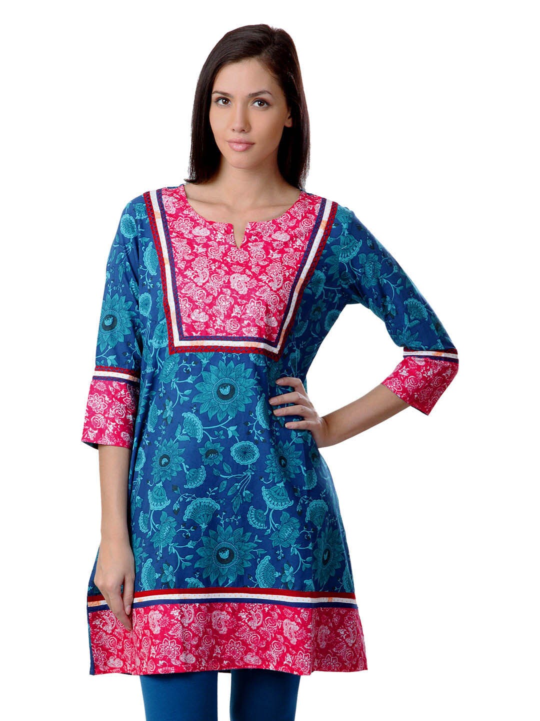 Sushilas Women Printed Blue Kurta