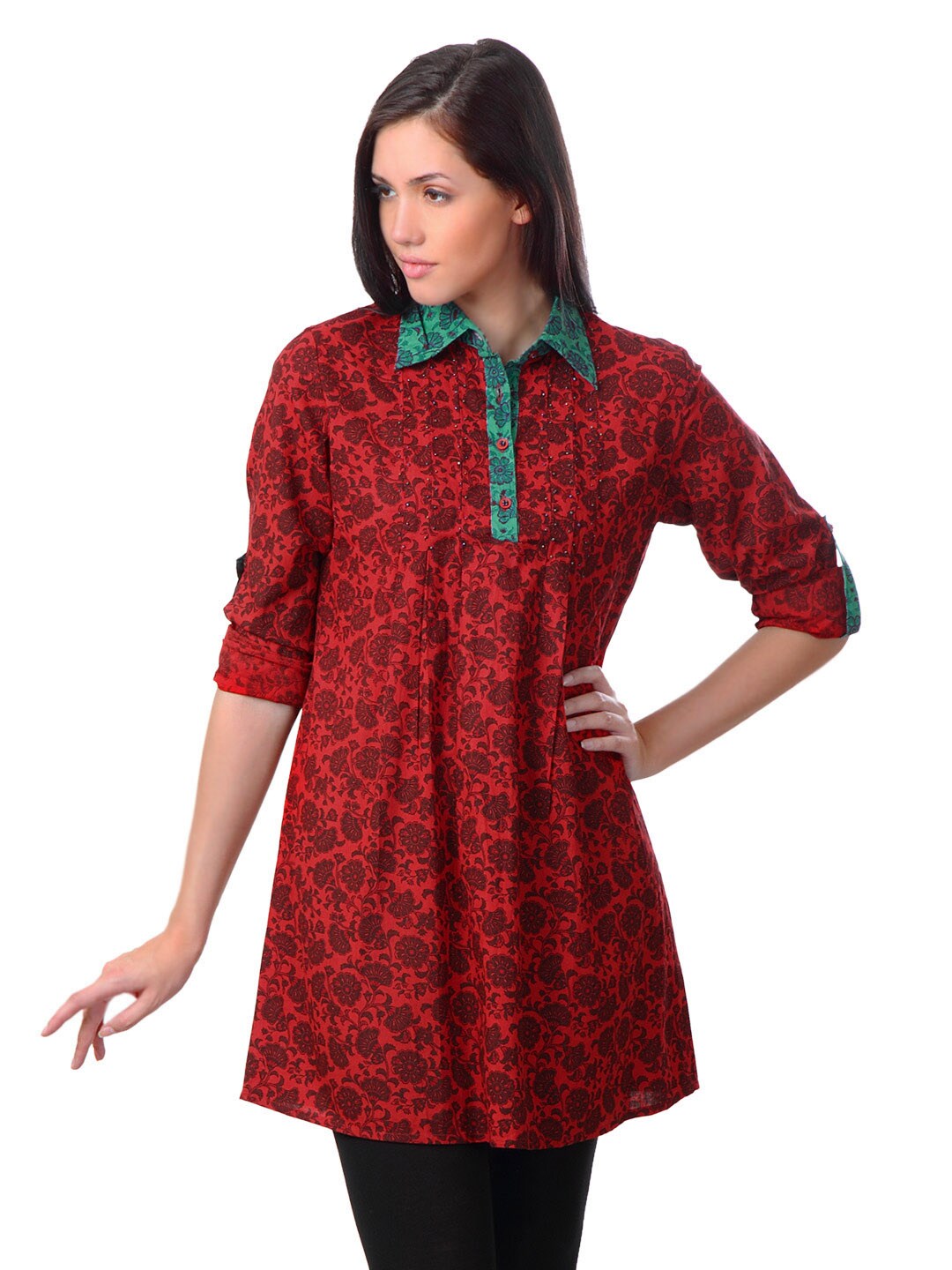 Sushilas Women Printed Red Kurta