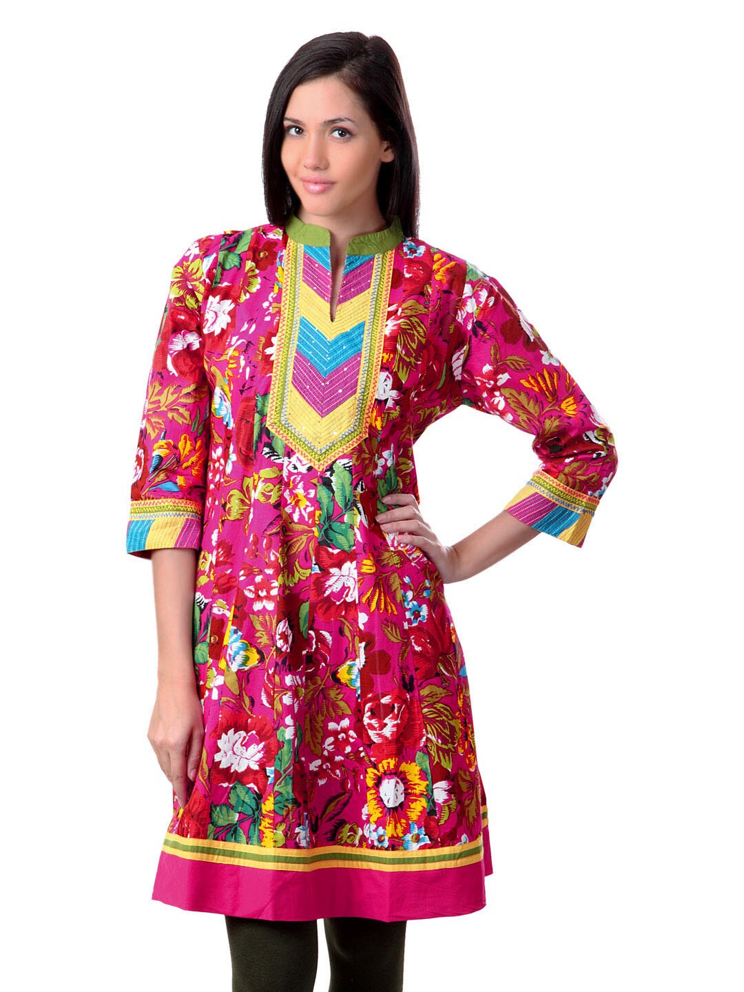 Sushilas Women Printed Pink Kurta