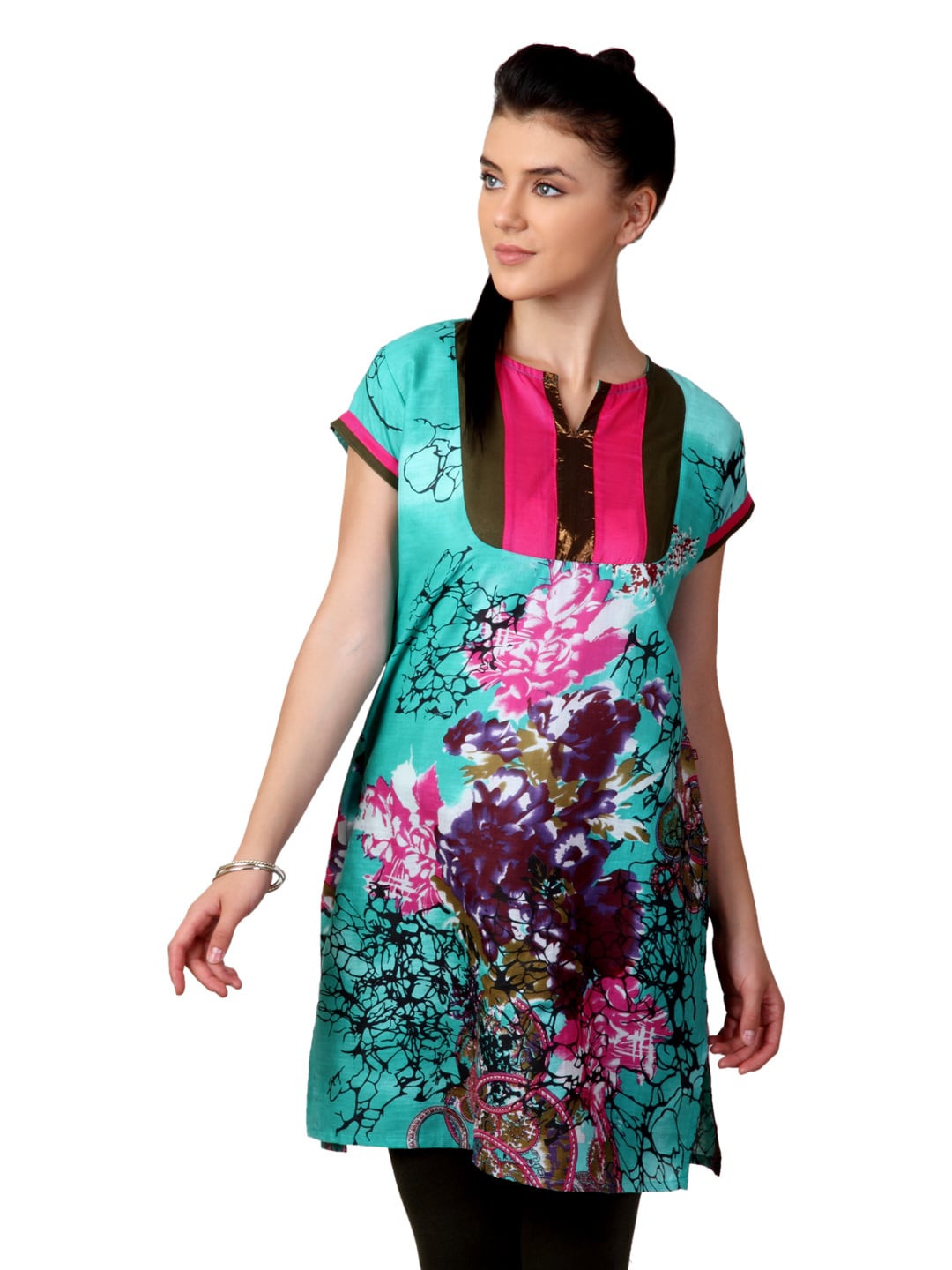 Shree Women Sea Green Printed Kurta